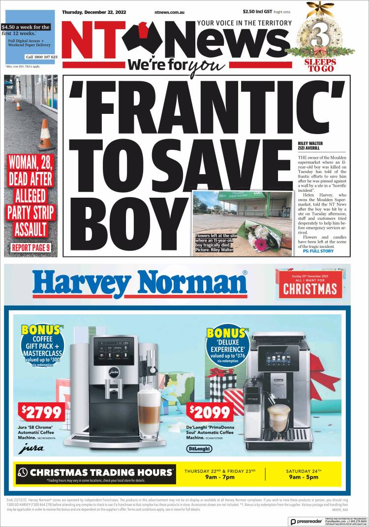 Portada de Northern Territory News (Australia)