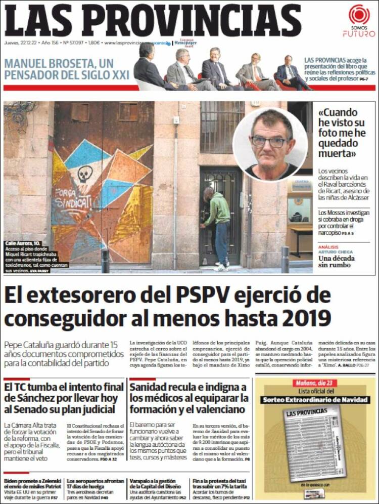 Portada de Las Provincias (España)