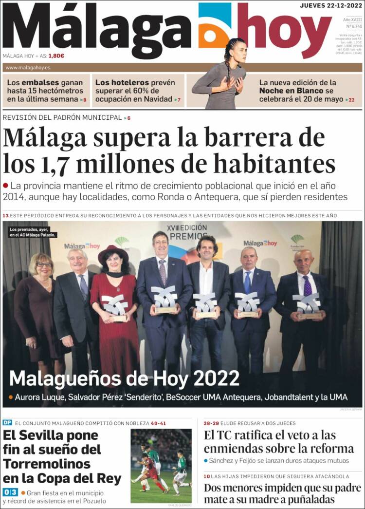 Portada de Málaga Hoy (España)