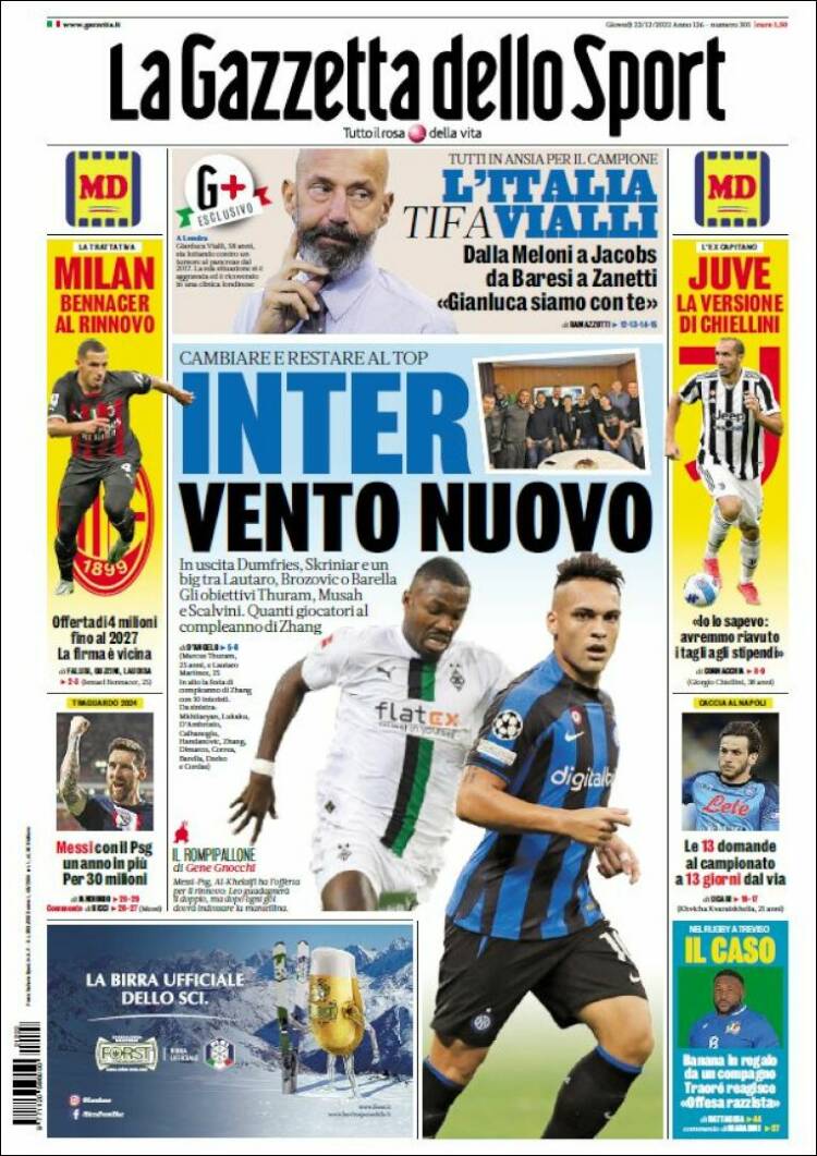 Portada de La Gazzetta dello Sport (Italy)