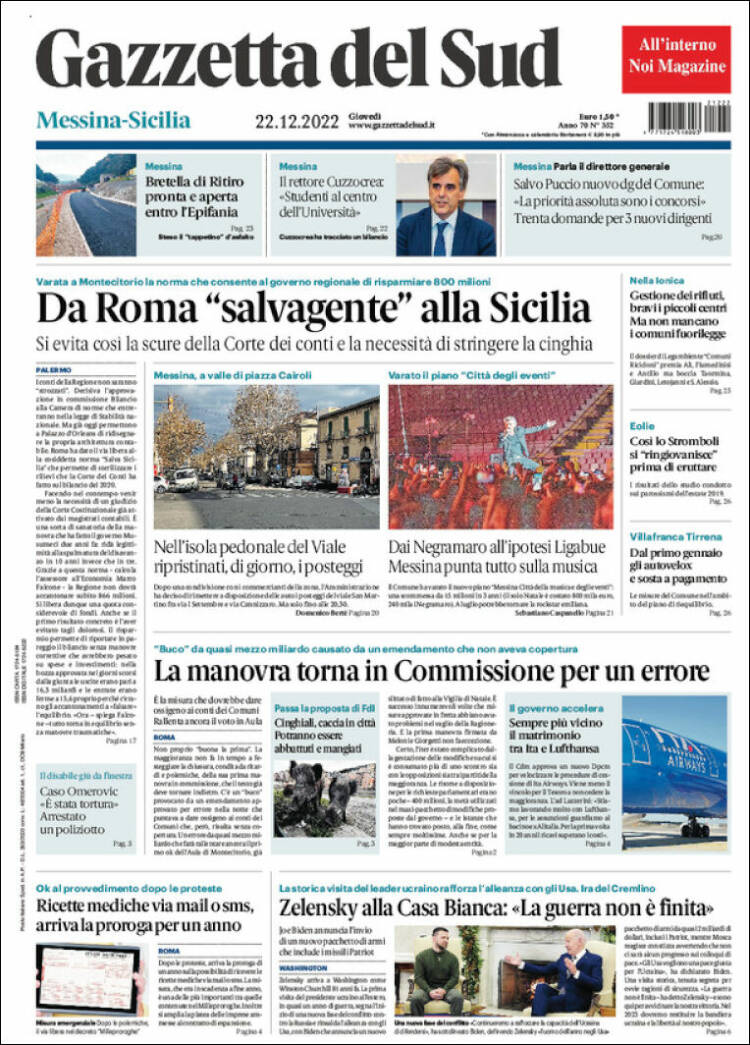 Portada de Gazzetta del Sud (Italy)