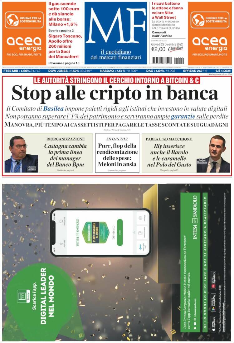 Portada de Milano Finanza (Italy)