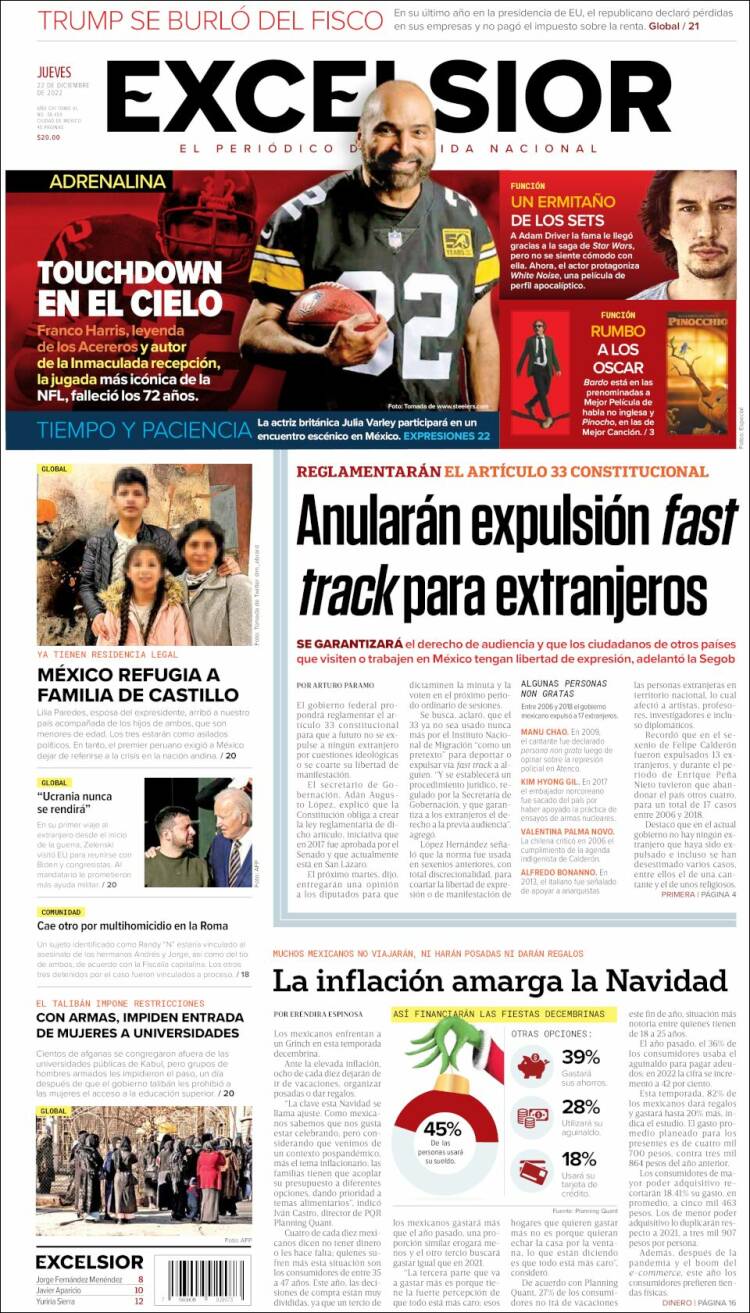 Portada de Excelsior (Mexico)