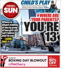 Portada de The Toronto Sun (Canada)