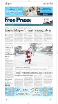 Portada de Winnipeg Free Press (Canadá)