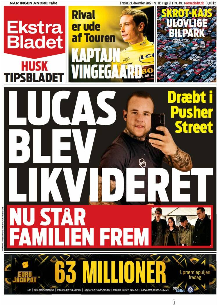 Portada de Ekstra Bladet (Dinamarca)
