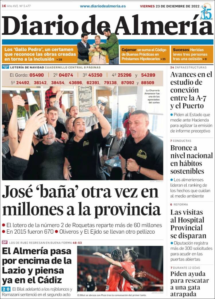 Portada de Diario de Almería (España)