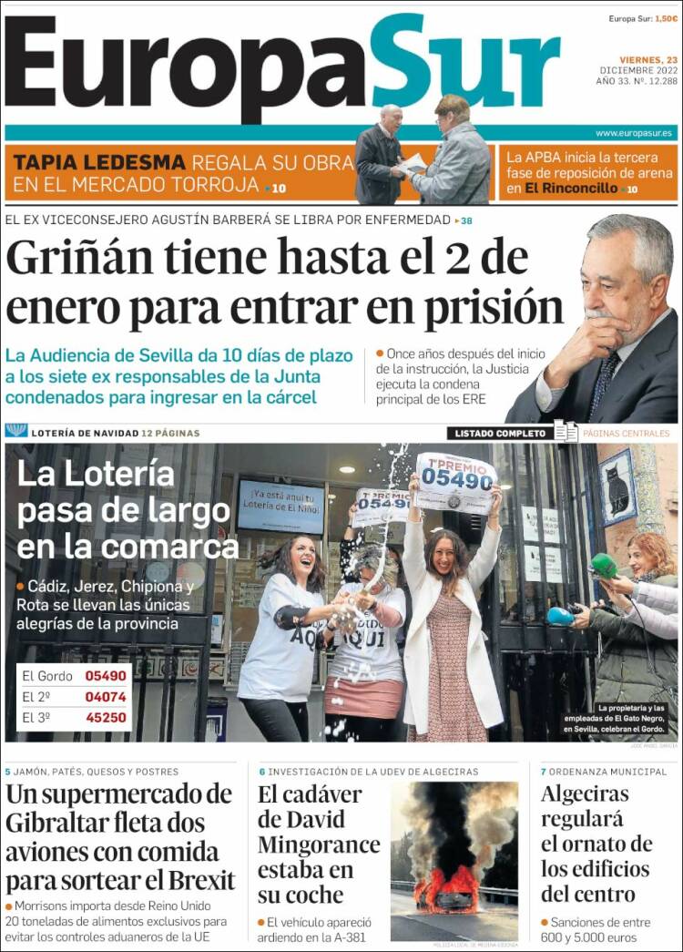 Portada de Europa Sur (España)