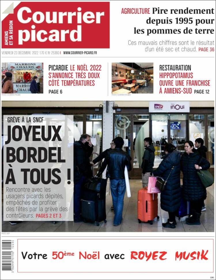 Portada de Courrier Picard (Francia)