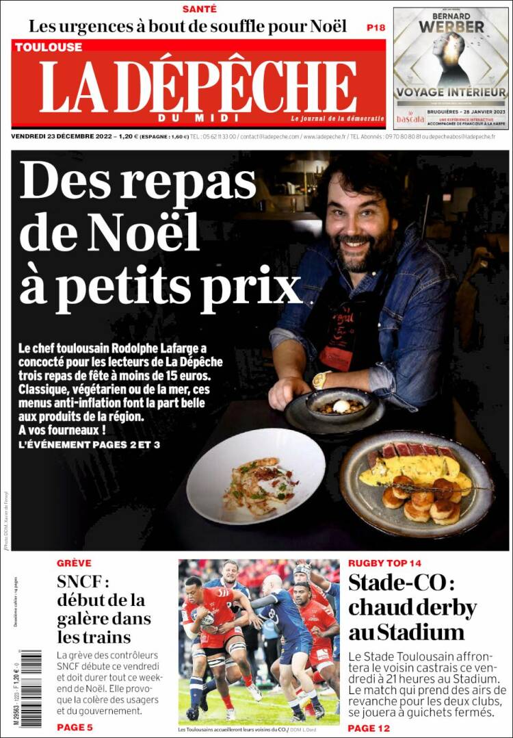 Portada de La Dépêche du Midi (Francia)