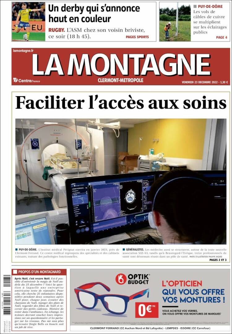 Portada de La Montagne (Francia)