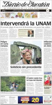 Portada de Diario de Yucatán (México)