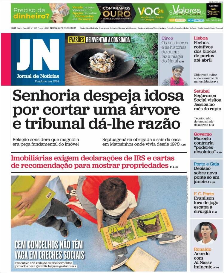 Portada de Jornal de Notícias (Portugal)