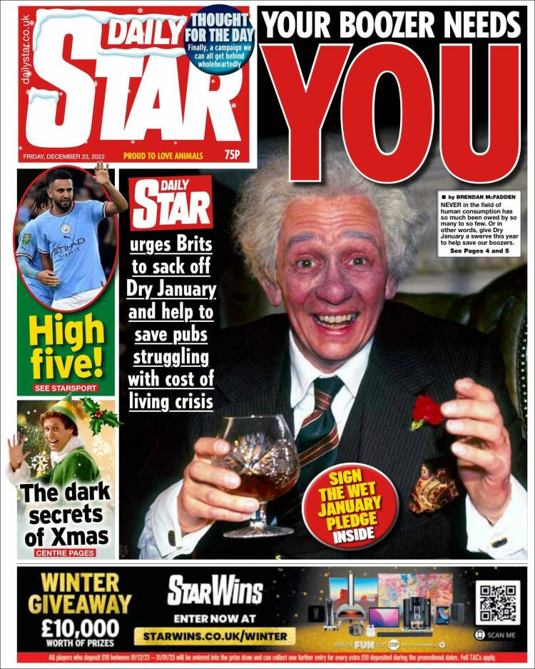 Portada de Daily Star (United Kingdom)