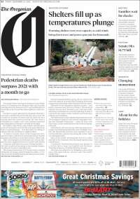 Portada de The Oregonian (USA)