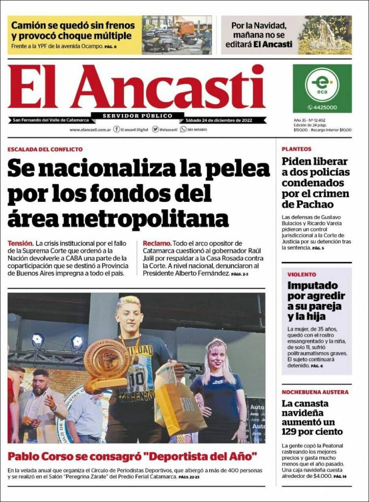 Portada de El Ancasti (Argentina)
