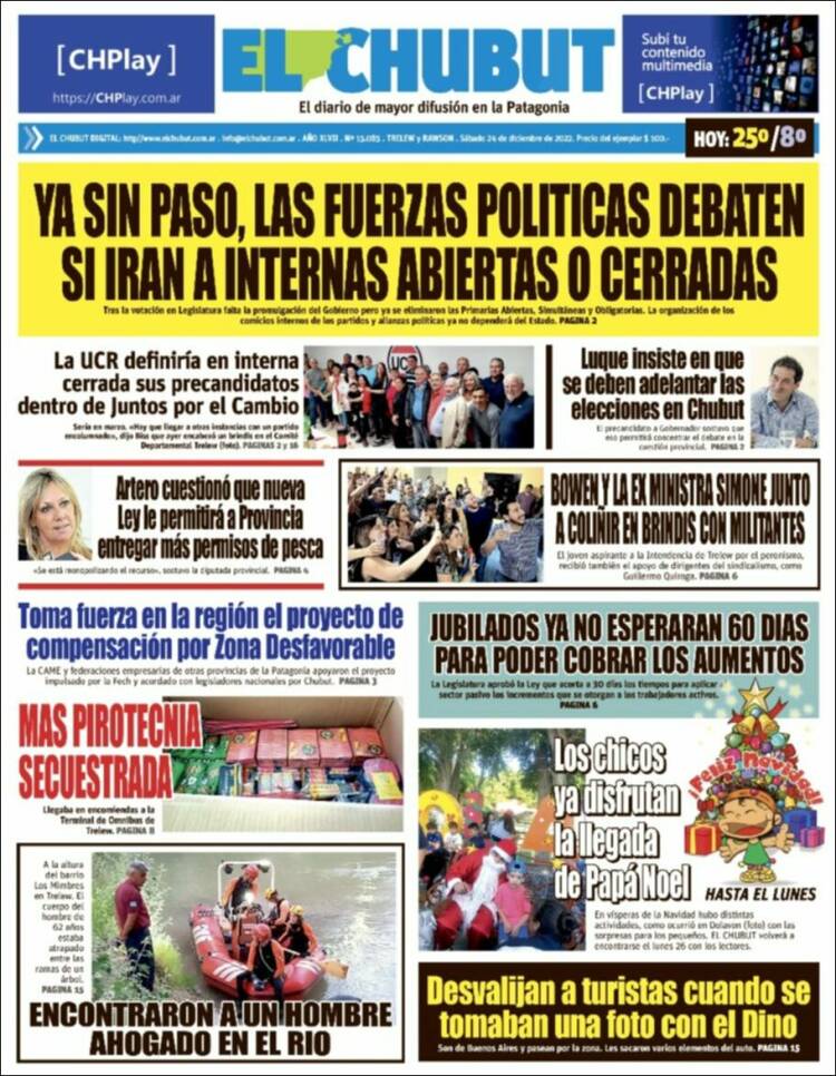Portada de El Chubut (Argentina)