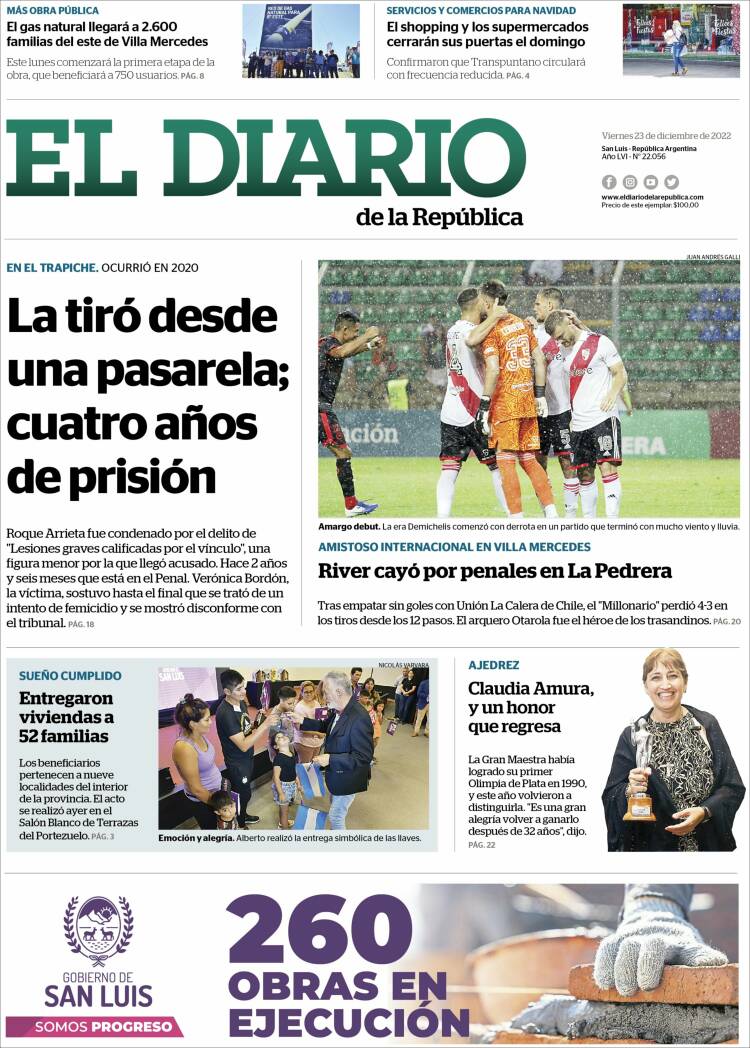 Portada de Diario de la República (Argentina)