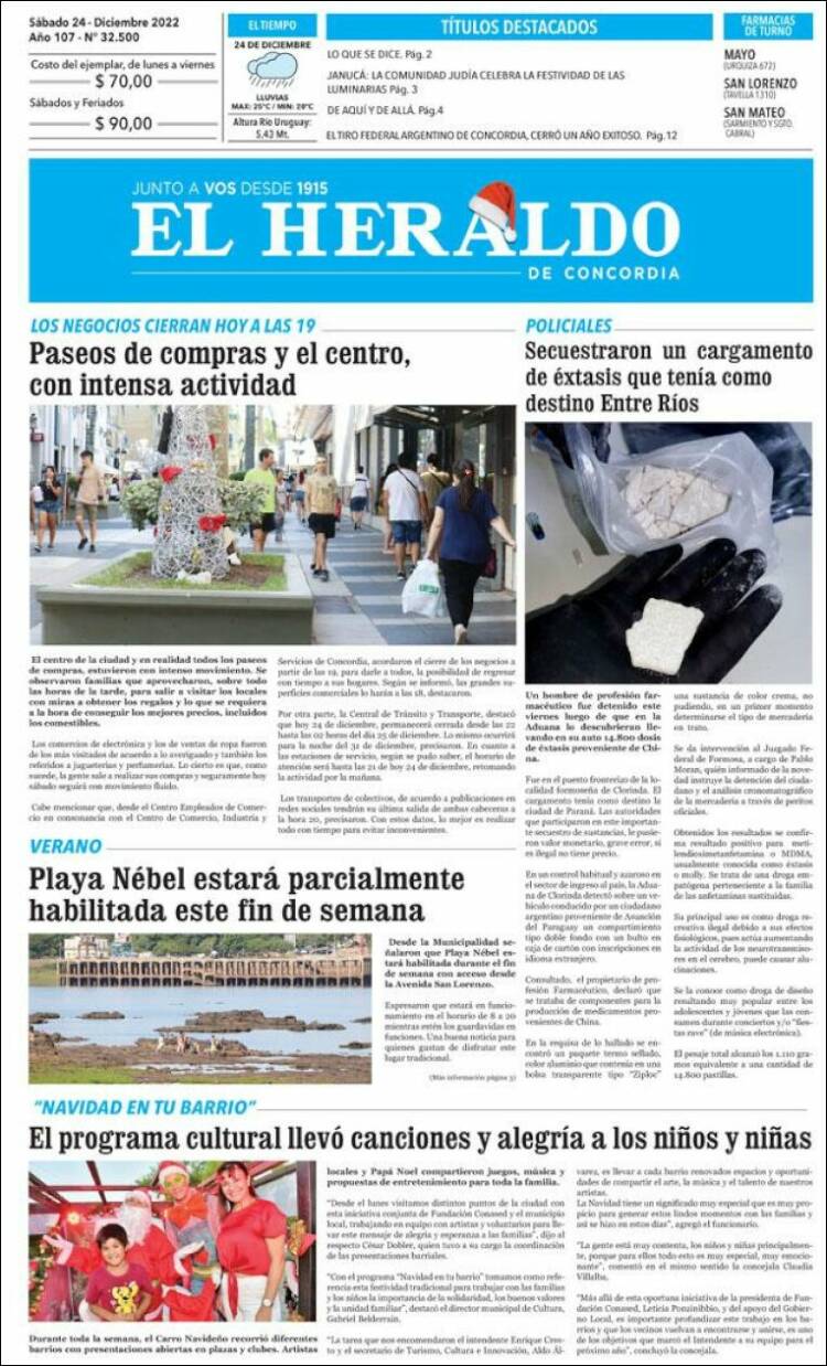 Portada de El Heraldo de Concordia (Argentina)