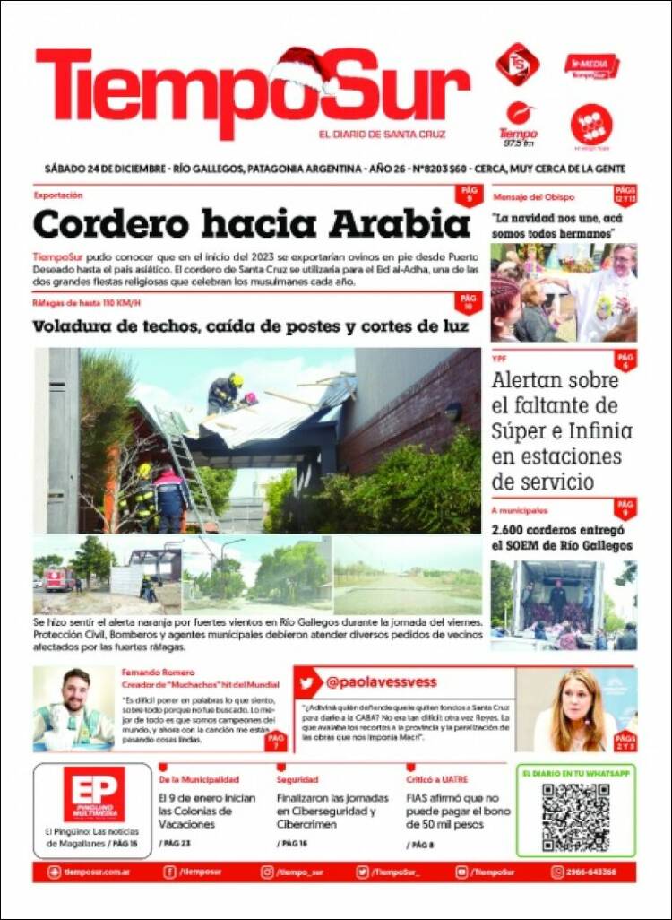 Portada de Tiempo Sur (Argentina)