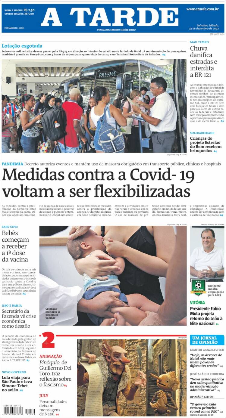 Portada de Diário A Tarde (Brésil)