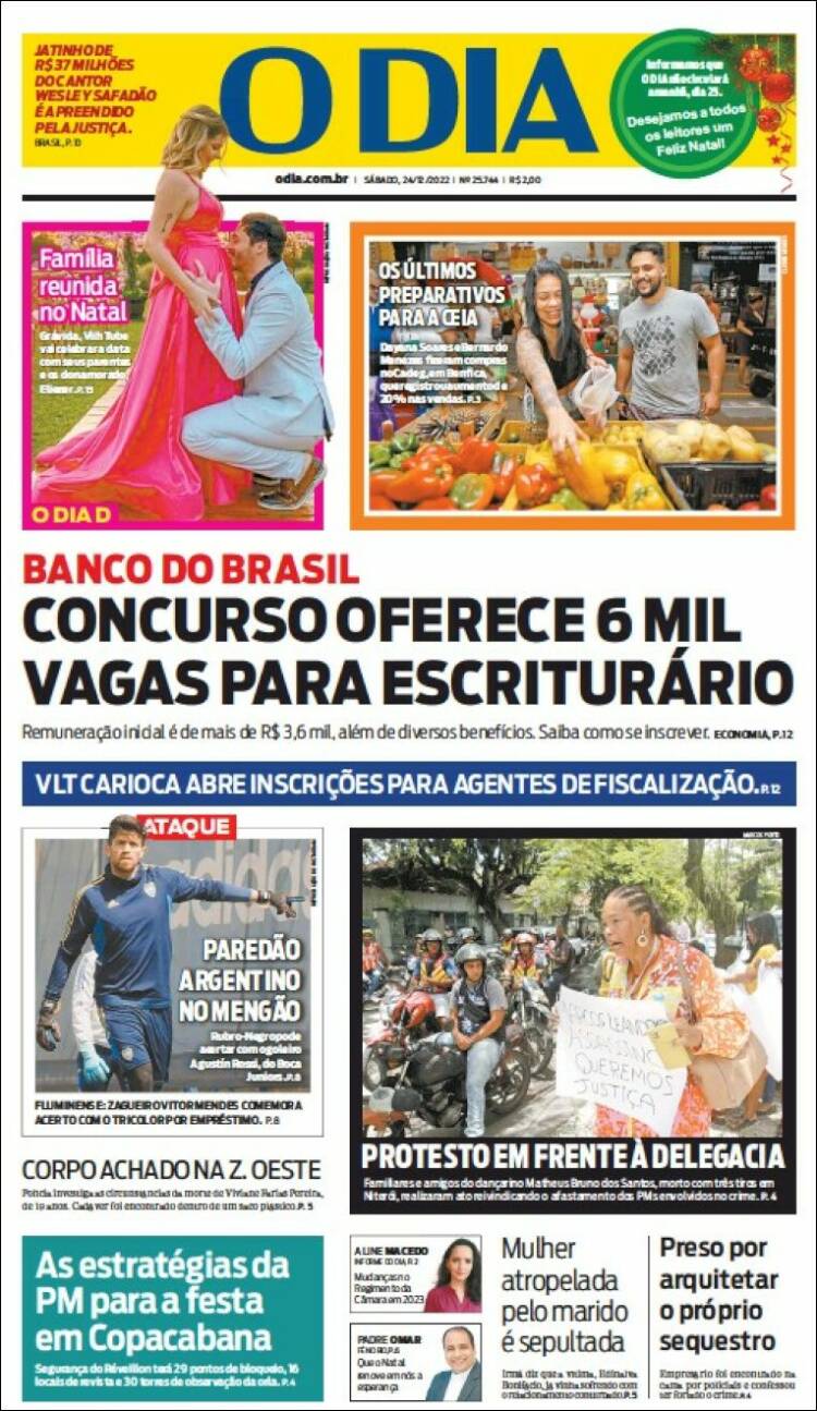 Portada de O Dia (Brésil)