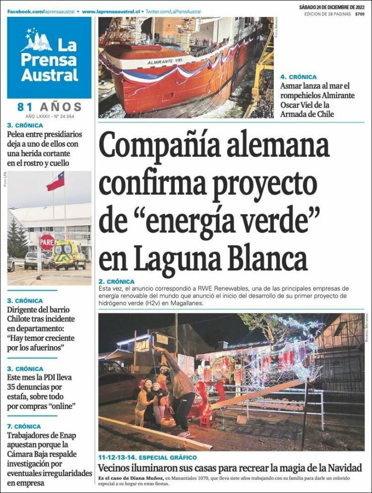 Portada de El Magallanes (Chile)