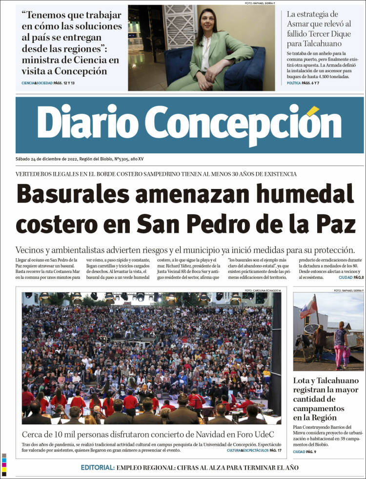 Portada de Diario de Concepción (Chile)