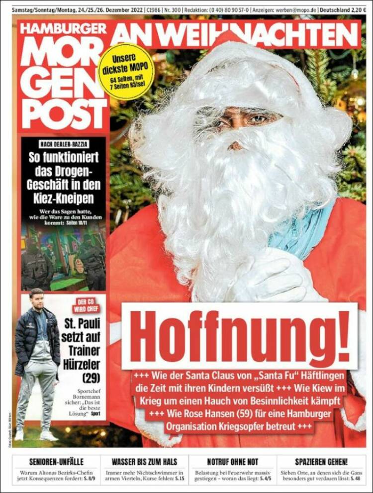 Portada de Hamburger Morgenpost  (Alemania)