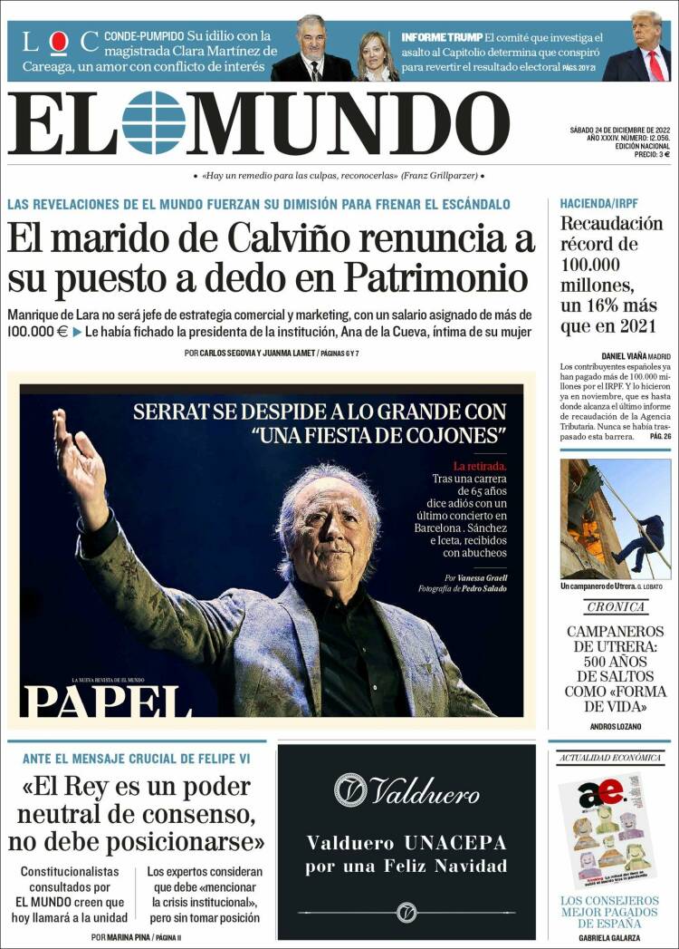 Portada de El Mundo (Espa&ntilde;a)