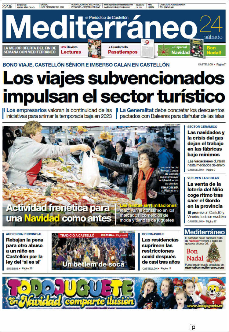 Portada de El Periódico Mediterraneo (Espa&ntilde;a)