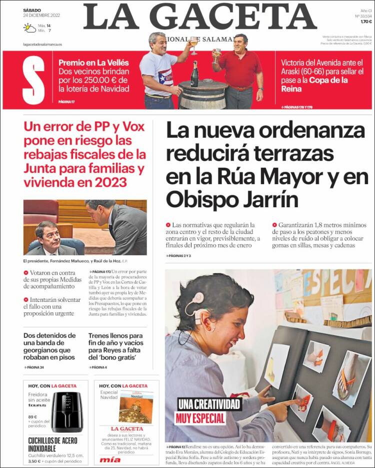 Portada de La Gaceta de Salamanca (Espa&ntilde;a)