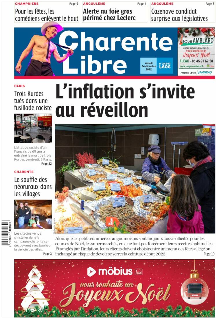 Portada de Charente Libre (France)