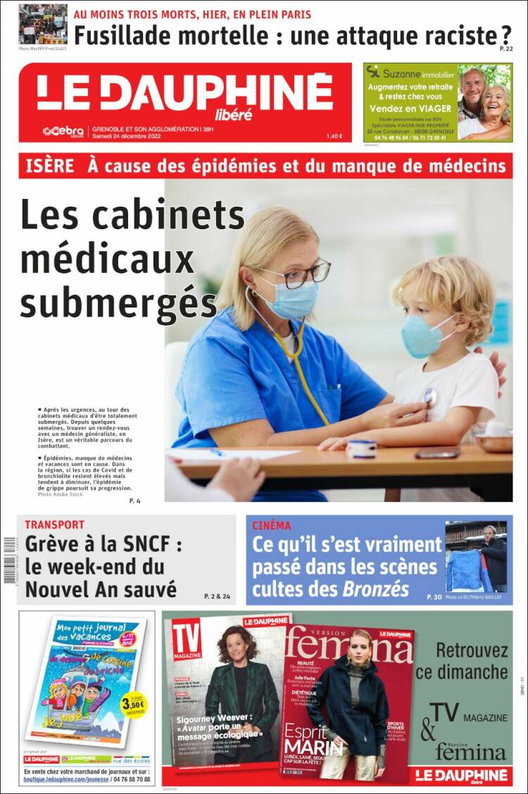 Portada de Le Dauphiné Libéré (France)