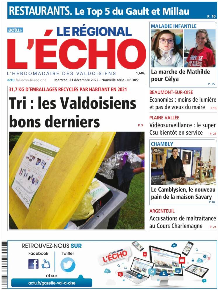 Portada de L'Echo de la Haute-Vienne (France)