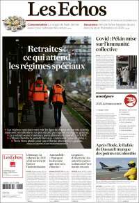 Portada de Les Echos (France)