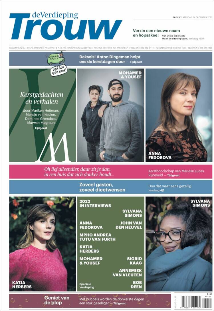 Portada de Trouw (Pa&iacute;ses Bajos)