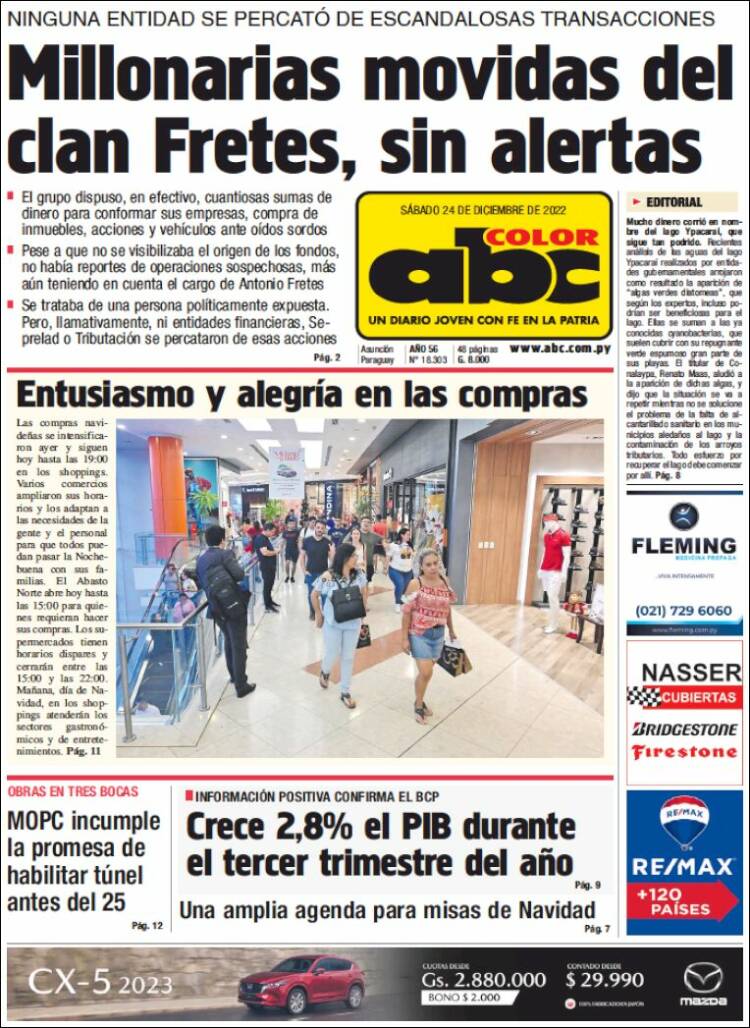 Portada de ABC Color (Paraguay)