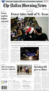 Portada de Dallas Morning News (USA)