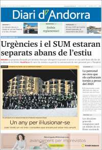 Portada de Diari d’Andorra (Andorra)
