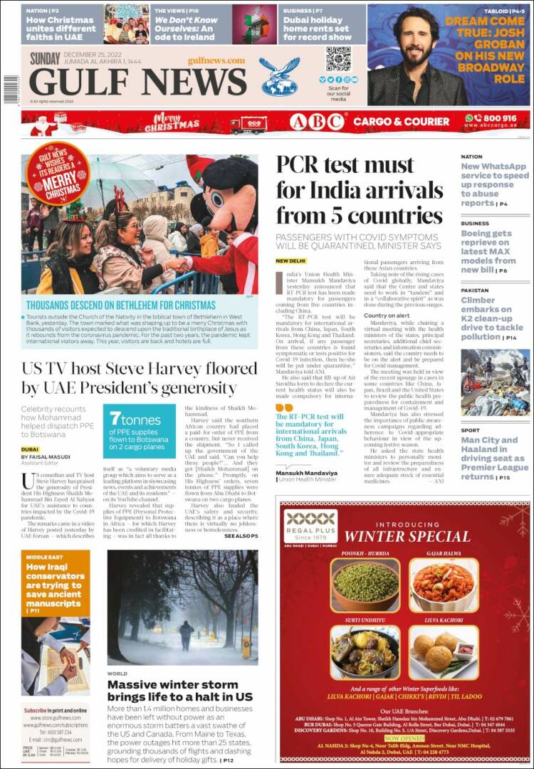 Portada de Gulf News (Asia-Pacífico)