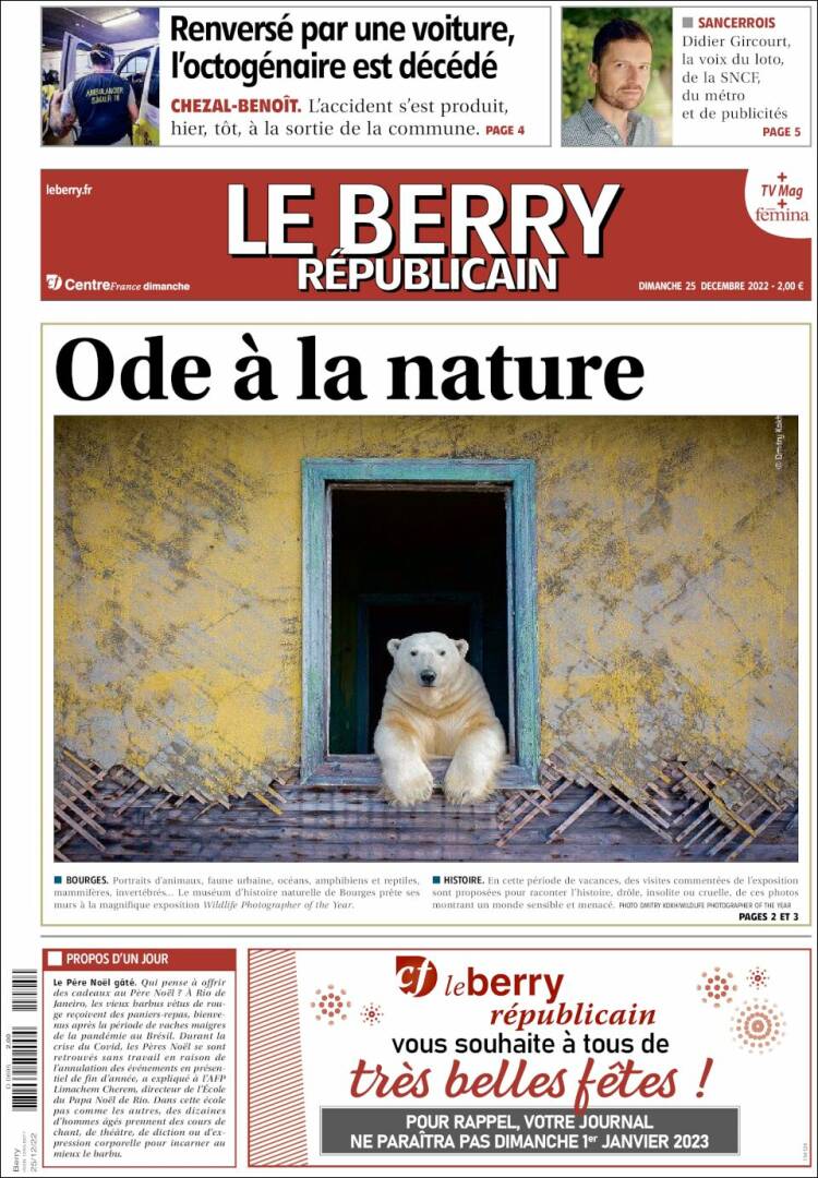 Portada de Berry Republicain (Francia)