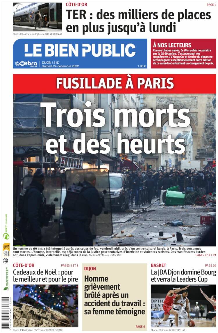 Portada de Le Bien Public (Francia)