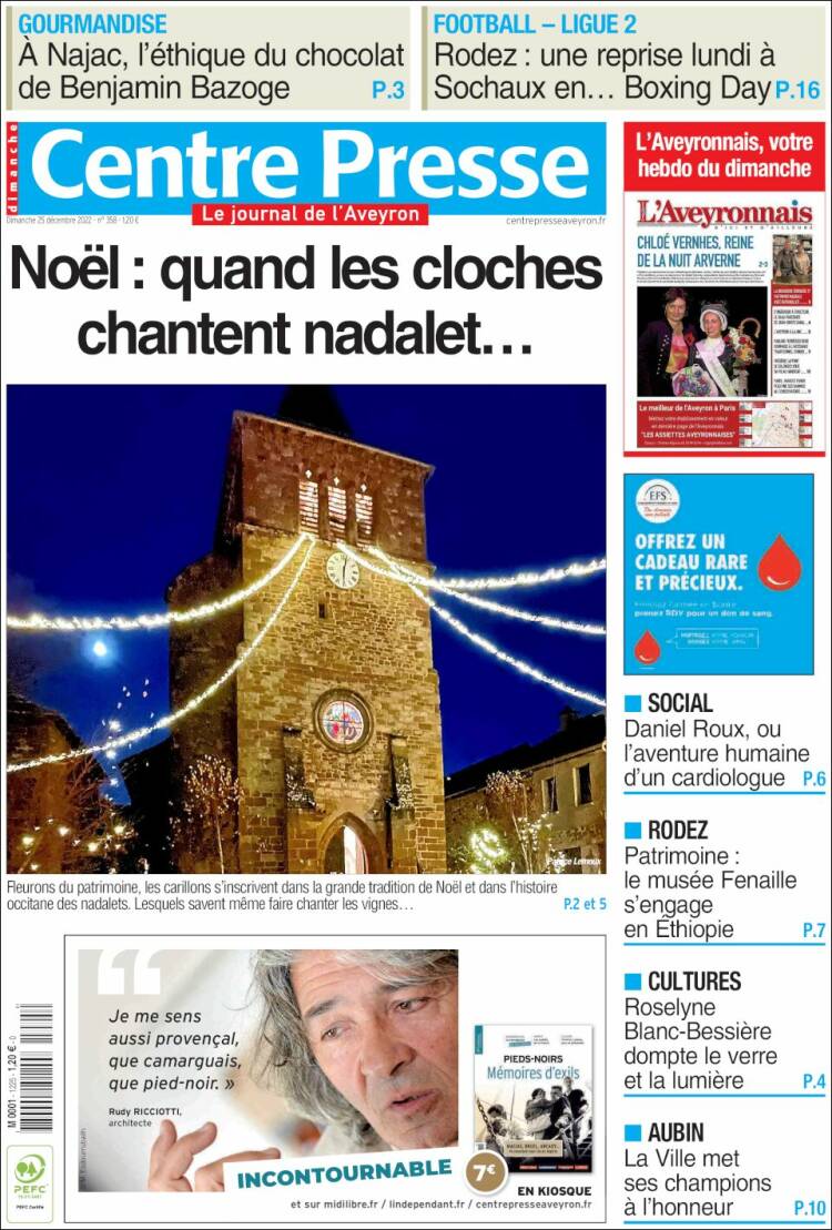 Portada de Centre Presse (Francia)