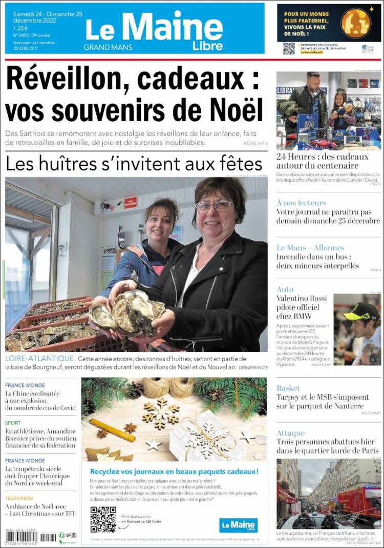 Portada de Le Maine Libre (Francia)