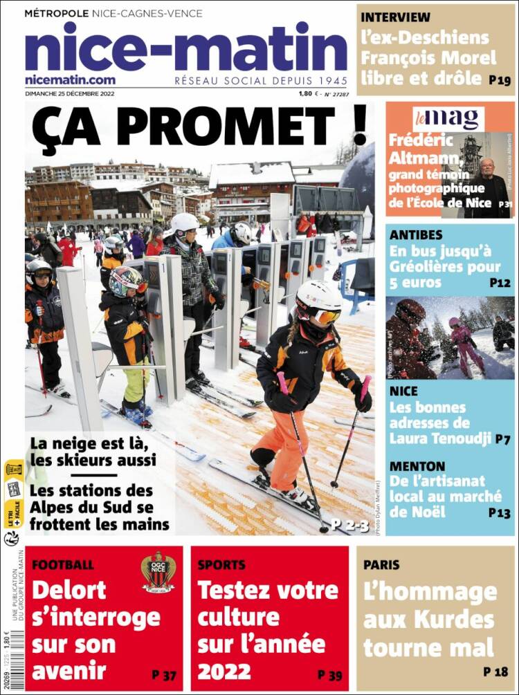 Portada de Nice-Matin (Francia)
