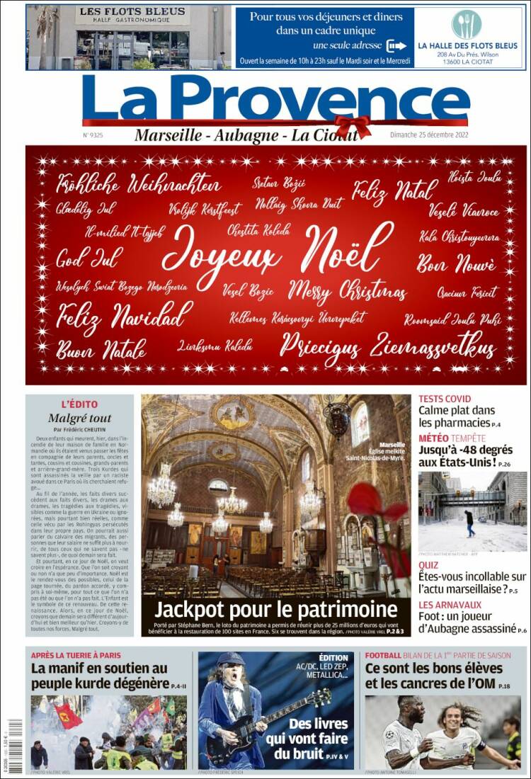 Portada de La Provence (Francia)