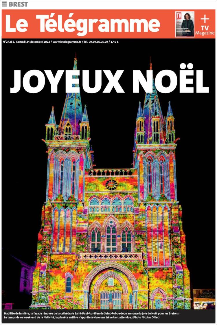 Portada de Télégramme (Francia)