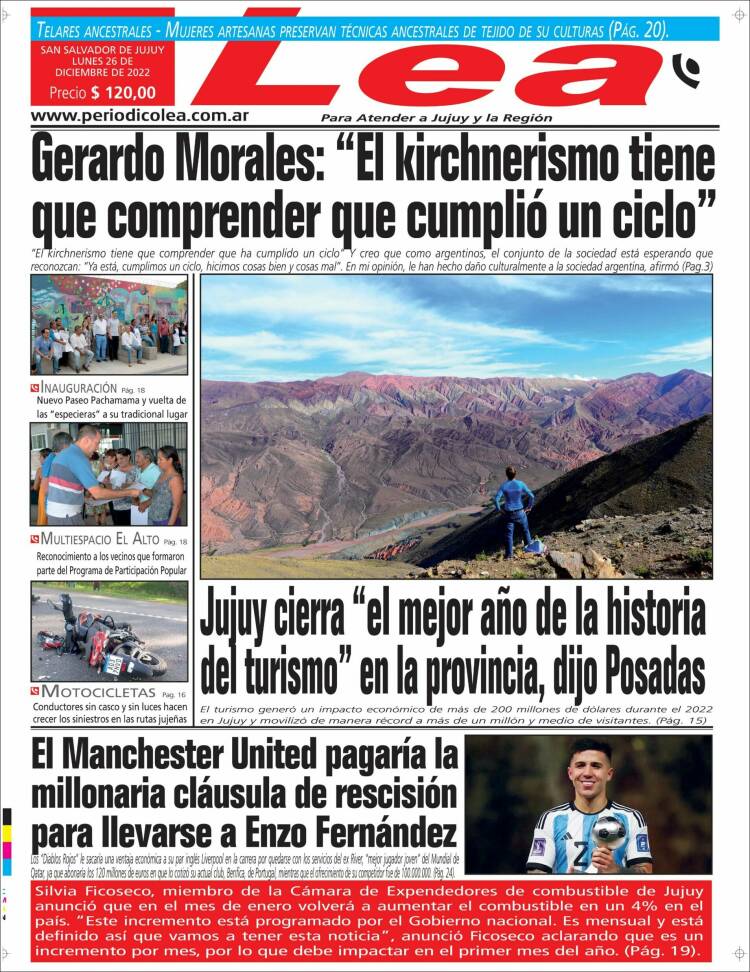 Portada de Periódico Lea (Argentina)