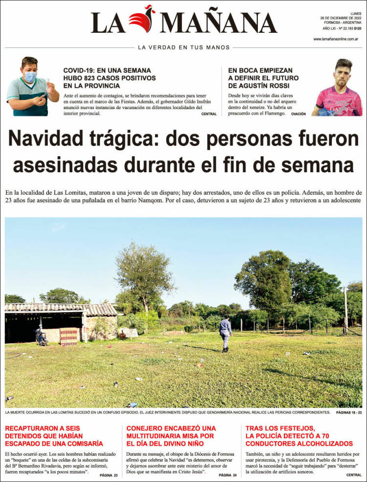 Portada de Diario La Mañana (Argentina)